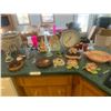 Image 1 : Glenmont Clock, Pink & Green Floral Candle Holders/Bowl/Dish (dish chipped flower), Angel Clock, Fla