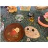 Image 6 : Glenmont Clock, Pink & Green Floral Candle Holders/Bowl/Dish (dish chipped flower), Angel Clock, Fla