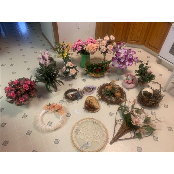 Beautiful Green Glass Pitcher, Silk Flowers & Plants, Wreaths, & Floral Wall Hanging