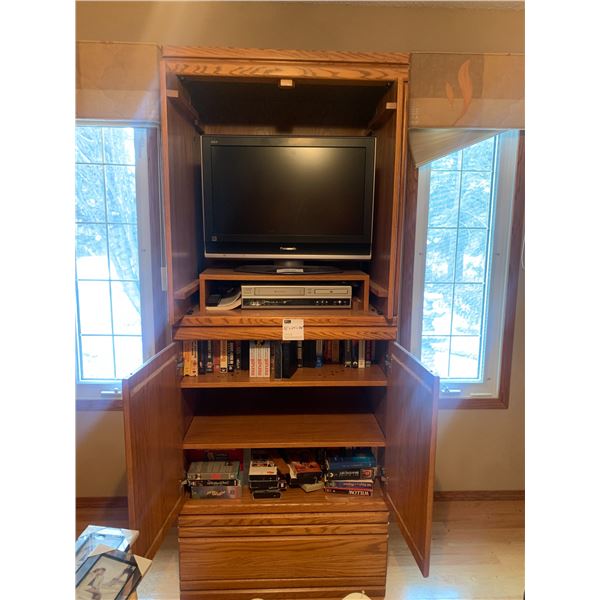 Panasonic 26' TV,  Citizen VHS/DVD Player, Asst VHS Tapes/Books/DVD's/CD's