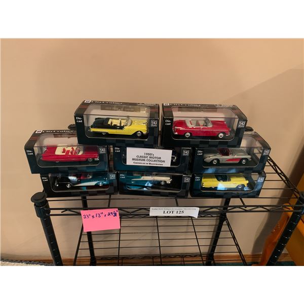1950's Classic Motor Museum Collection Die-cast 1\42 Scale Cars w Metal Stand