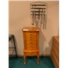 Image 1 : Eight Drawer Wood Jewellery Cabinet & Variety of Necklaces, Bracelets & Earrings