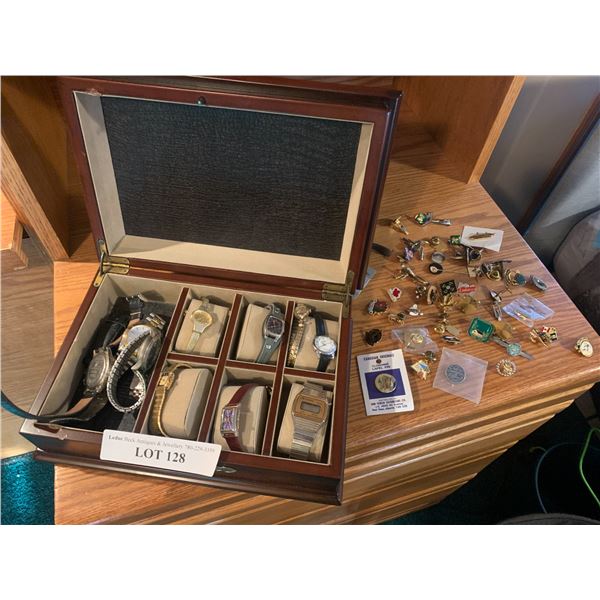 Asst Watches, Pins & Watch Box