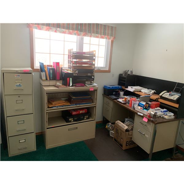 Complete Home Office w Stationary, Desk, 3 Filing (Filing
