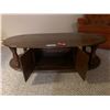 Image 4 : Vintage Oval Wood Coffee Table w Storage