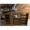 Image 1 : Wood & Glass Cabinet, Electric Fireplace Insert & Ikea Cabinet (front door chipped)
