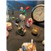 Image 4 : Oil Lantern, Animal Figurines, Candles, Inuit Carving, Clock, Wooden House etc
