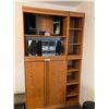 Image 1 : Wood Cabinet & Wood Shelving Unit, Sharp CDC 2900 Mini Component System,  Fuji Film E10 Camera, Insi