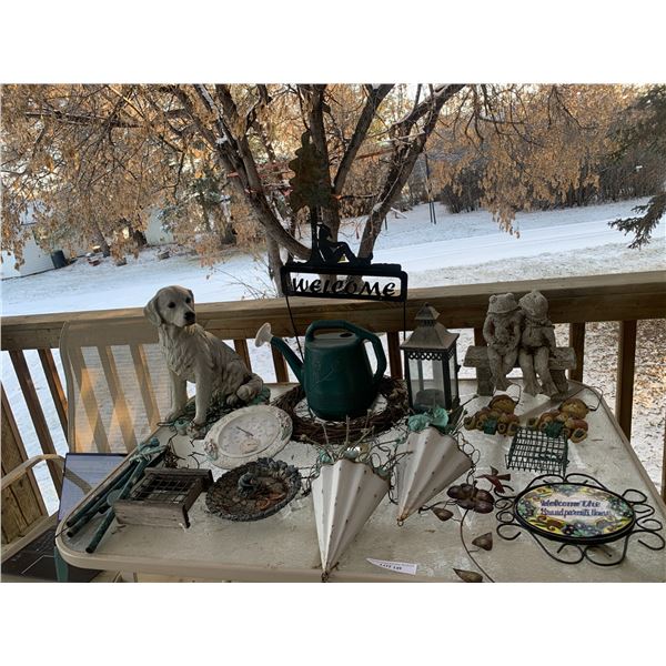 Garden Décor incl Wind-chime, Puppy Sculpture, Watering Can, Flower Pots, Welcome Signs & Frog & Bea
