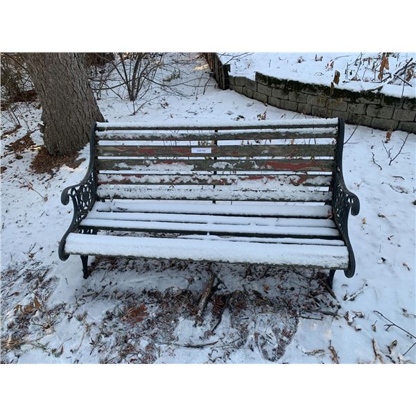 Wrought Iron & Wood Outdoor Bench