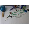 Image 7 : (2) Maracas - Cow Bell - Feather Earrings - Costume Jewelry