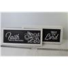 Image 1 : (2) Wall Hanging Sayings - Trust - Faith (20" x 8")