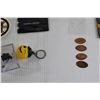 Image 4 : (4) Boston Bruins Flattened Pennies, (2) Decals, Stachetats, Toy Figurine, Misc.