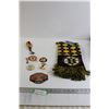 Image 1 : (3) Boston Bruins Patches, Scarf, Lanyard, Figurine, and Pin