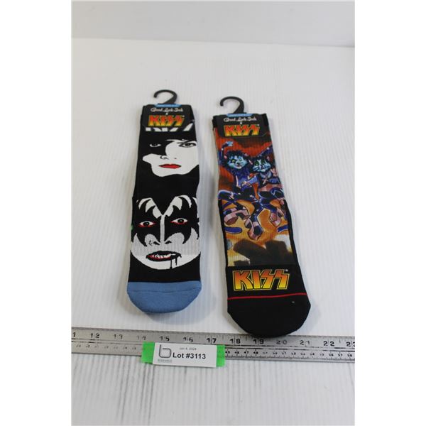 (2) Pairs KISS Socks - Sizes 8-13