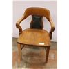 Image 1 : *Antique Wilson Stationary Oak Office Chair with Armrests