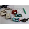 Image 4 : (8) Sunglasses, Assorted Jewelry, (2) Train Pencil Sharpeners, Misc.