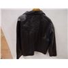 Image 3 : Men's Black Leather Jacket-Size XXXL-(smoke smell)