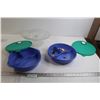 Image 1 : (2) Tupperware Containers, Jewelry, Glass Cake Stand