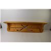 Image 4 : Wooden Shelf w/Hockey Stick Cut-Out (36"w x 8"h x 5 1/2") - Moose Shed