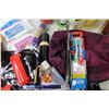 Image 6 : Assortment of Hygiene Products - Physio Thermometer - Flashlight - Wet Wipes - Makeup Bag