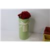 Image 5 : Plastic Crate - Metal Woven Basket - Small Ceramic Plant Pots - Vase