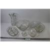 Image 1 : Glass Vase - Divided Crystal Dishes - Rose Bowl - Glass Plate & Bowl