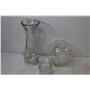 Image 3 : Glass Vase - Divided Crystal Dishes - Rose Bowl - Glass Plate & Bowl