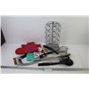 Image 1 : Coffee Pod Holder - Oven Mitt - Pot Holders - Kitchen Utensils - Metal Tray w/Handles