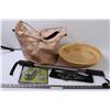 Image 1 : Women's Purse, Wood Serving Bowl, Ladies Belt, Wall Hooks, Tension Workout Bar