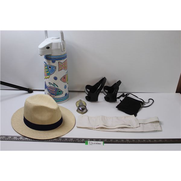 Holy Water Wall Mounted, Fedora, Coffee Carafe, Heel Ice Guards, Waist Belt, Shoulder Purse