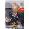Image 2 : Assorted Christmas Plastic Ornaments (Blue, Silver, Gold, Etc.)