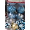 Image 3 : Assorted Christmas Plastic Ornaments (Blue, Silver, Gold, Etc.)