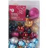 Image 4 : Assorted Christmas Plastic Ornaments (Blue, Silver, Gold, Etc.)