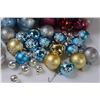 Image 5 : Assorted Christmas Plastic Ornaments (Blue, Silver, Gold, Etc.)