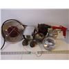 Image 1 : Farm Heat Lamp(works) Assorted Lights, Mirror/Spotlight, Paint Gun(all are untested)