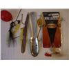 Image 3 : Vintage Fishing Pole, Lures and other items