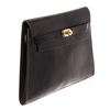 Image 1 : Hermes Black Leather Lizard Kelly Danse Pochette Shoulder Bag