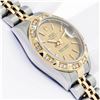 Image 4 : Rolex Ladies 2 Tone Sapphire Quickset Champagne Index And Diamond Bezel Watch