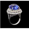 Image 4 : GIA Cert 19.95 ctw Tanzanite and Diamond Ring - 14KT White Gold