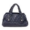 Image 1 : Chanel Navy Blue Lambskin Lady Braid Bowler Purse Shoulder Bag