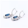 Image 3 : 3.67 ctw Blue Sapphire and 0.93 ctw Diamond Platinum Earrings