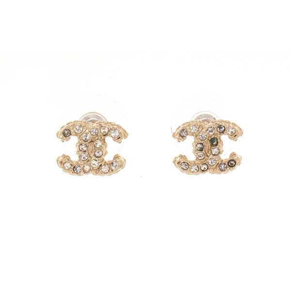 Chanel CC Rhinestone Earrings