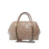Image 1 : Chanel Quilted Castle Rock Brown Bowler Bag