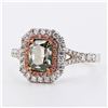 Image 2 : 1.29 ctw Fancy Orange-Brown Diamond 18K White and Rose Gold Ring (1.72 ctw Diamo