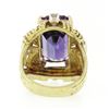 Image 7 : Large Vintage 18K Gold Amethyst & Diamond Twisted Wire Open Work Cocktail Ring
