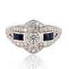 Image 1 : 0.34 ctw Diamond and 0.69 ctw Blue Sapphire Platinum Ring (0.94 ctw Diamonds)
