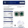 Image 4 : 7.65 ctw Emerald and 1.50 ctw Diamond Platinum Earrings