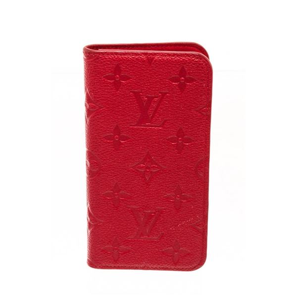 Louis Vuitton Red Leather Iphone XS Case