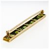 Image 6 : Antique Victorian 14K Yellow Gold Green Tourmaline Pearl Milgrain Bar Brooch Pin